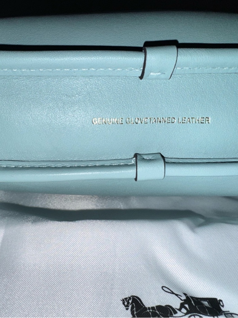 Coach Glove Tanned Leather Shoulder Bag in Light Blue- The Curve Zip Bag - Picture 7 of 8